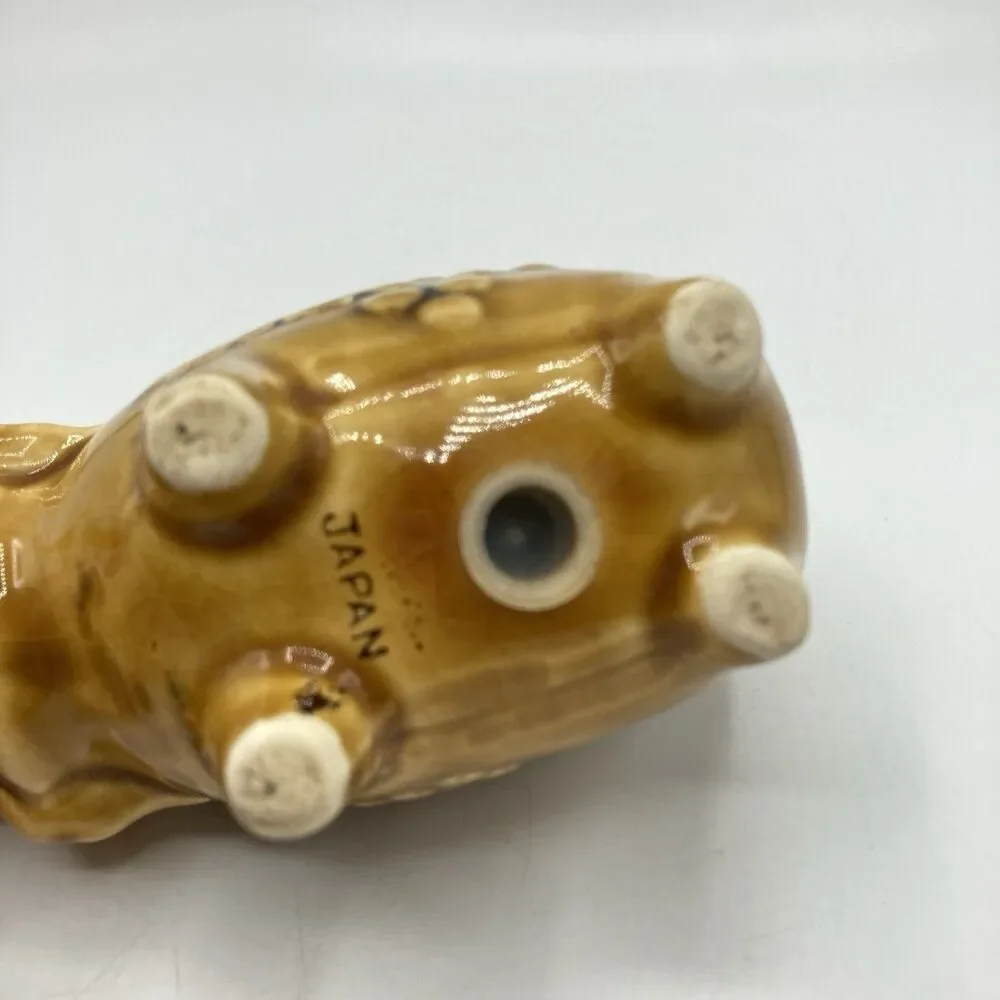 Vintage Enesco Japan Pig Salt & Pepper Shakers Harvest Gold Apple Grapes Ceramic